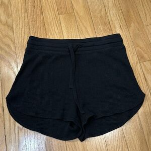 Black TNA Waffle Shorts